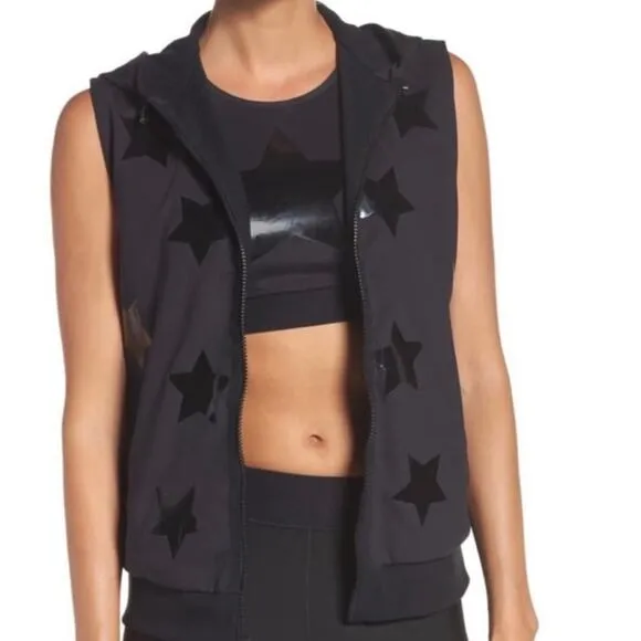 Ultracor Flux Knockout Vest W/ Stars Athleisure Full Zip Muscle Tank Top Hoodie