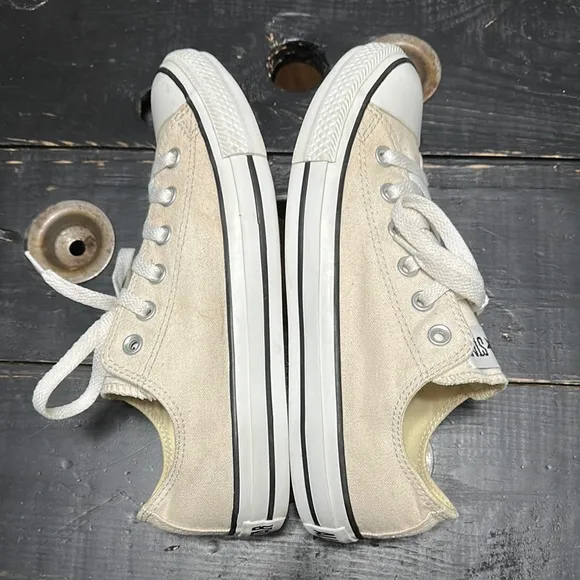 Unisex Converse ALL STAR Ox Egret/White/Black Low-Top Sneakers