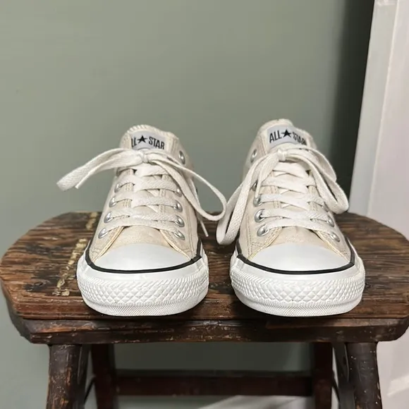 Unisex Converse ALL STAR Ox Egret/White/Black Low-Top Sneakers