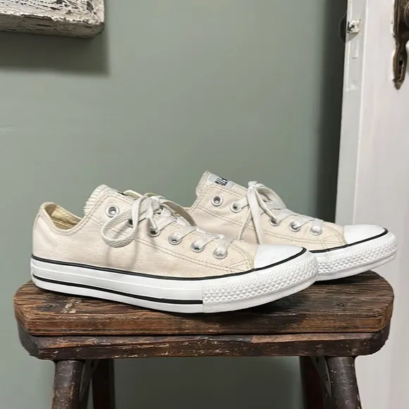 Unisex Converse ALL STAR Ox Egret/White/Black Low-Top Sneakers