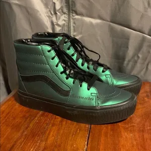 Vans Green and Black Lace-Up Boots with Signature Style Harry Potter Edition