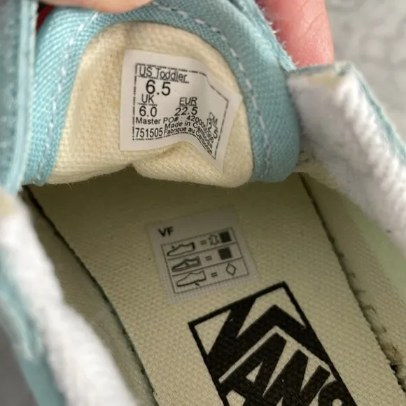 Vans Light Blue Toddler Gender Neutral Baby Boy Girl Size 6.5 Sneakers