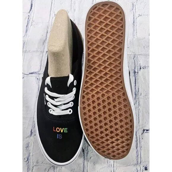 Vans MENS SZ 10.5 WOMENS 12 Pride Rainbow Love Low Top Sneakers LGBTQ Black
