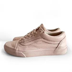 Vans pale beige pink leather old skool low top sneakers
