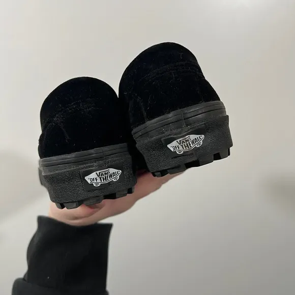 Vans Style 53 Velvet Black Slip on Loafers Size Womens 8 Men’s 6.5