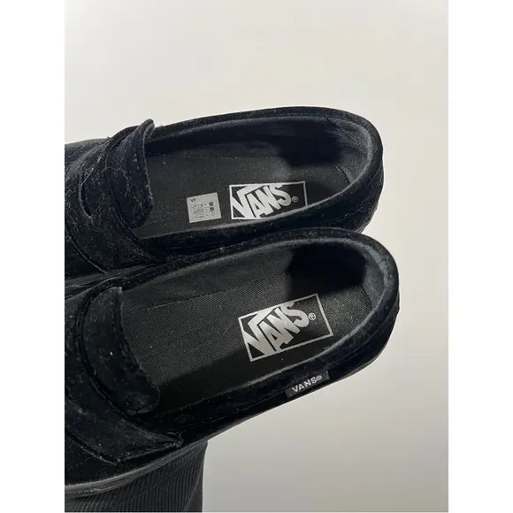 Vans Style 53 Velvet Black Slip on Loafers Size Womens 8 Men’s 6.5