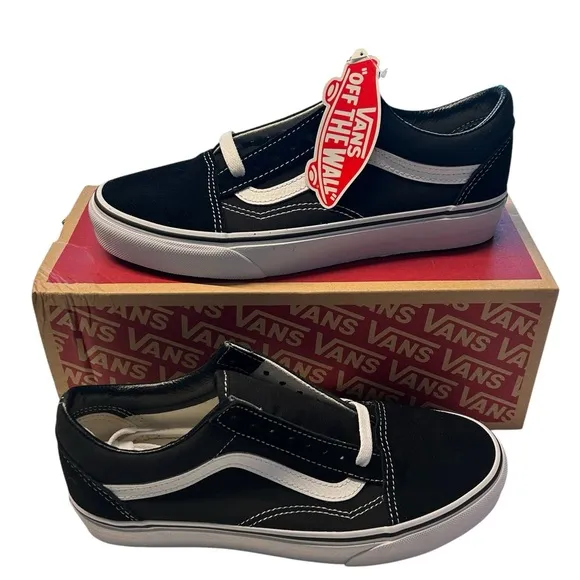 Vans Women’s Size 8 Old Skool Classic Skate Sneakers Black White Iconic Grunge