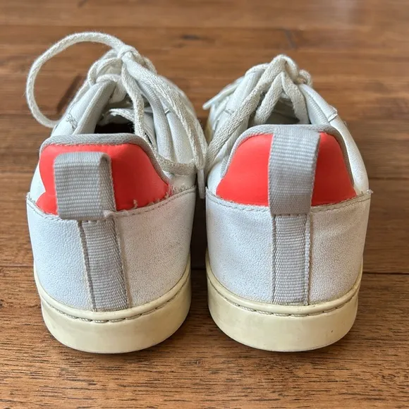 Veja Sneakers V-10 Laces CWL White Pierre Rose Fluo Womens Size 6.5