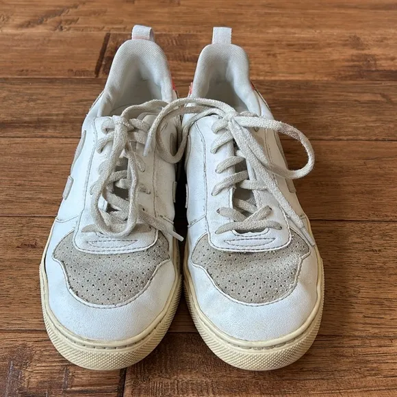 Veja Sneakers V-10 Laces CWL White Pierre Rose Fluo Womens Size 6.5