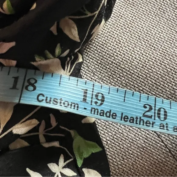 Verdant iris royal shirt mini dress Ladies size small Black green leaf print