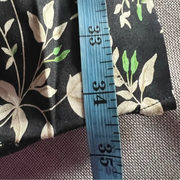 Verdant iris royal shirt mini dress Ladies size small Black green leaf print