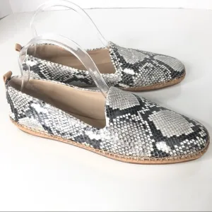 Veronica Beard Jaide Snake-Print Leather Moccasin Loafers
