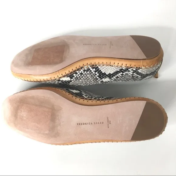 Veronica Beard Jaide Snake-Print Leather Moccasin Loafers