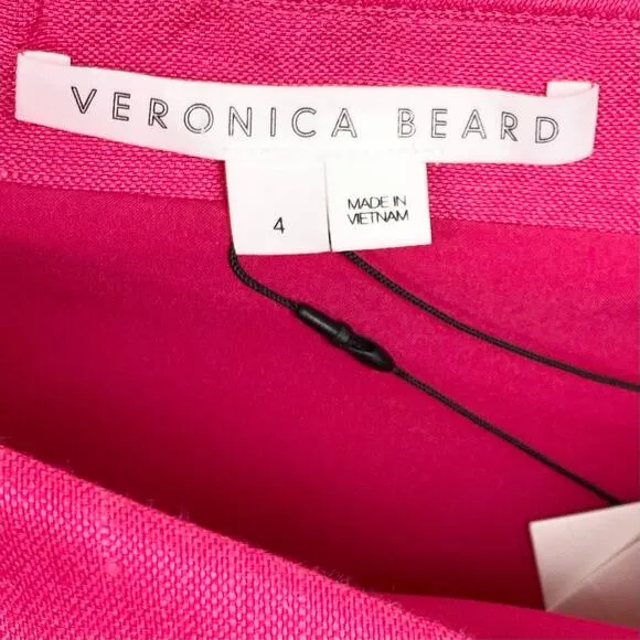 Veronica Beard Womens Patsy Linen Maxi Dress One Shoulder Fuchsia Pink Size 4
