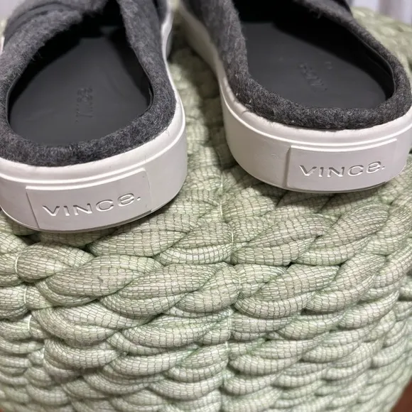 Vince Blair Gray Mohair Wool Slip On Mule Sneakers