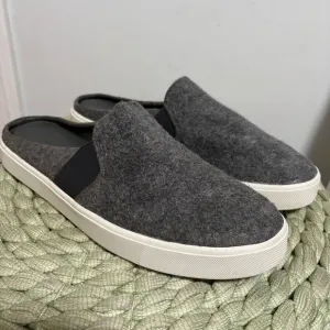 Vince Blair Gray Mohair Wool Slip On Mule Sneakers