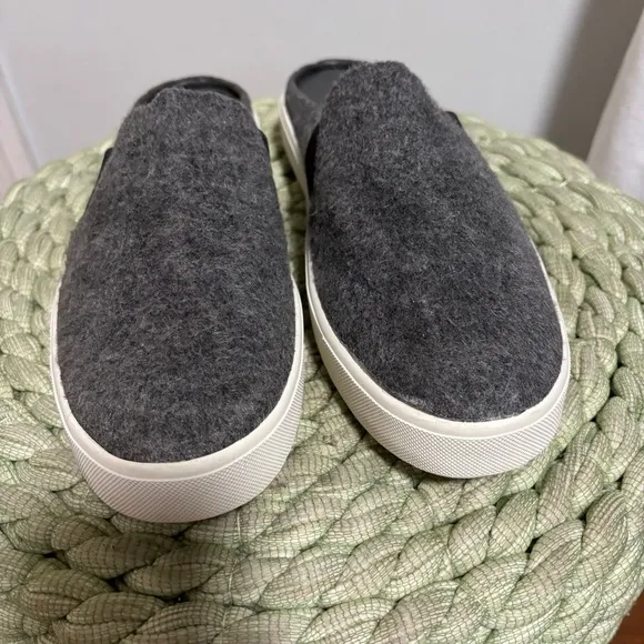 Vince Blair Gray Mohair Wool Slip On Mule Sneakers