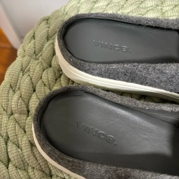 Vince Blair Gray Mohair Wool Slip On Mule Sneakers