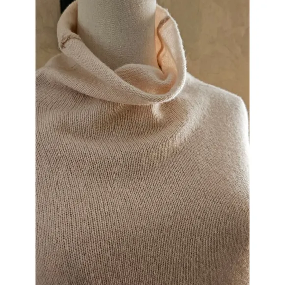 Vince Blush Wool &amp; Cashmere Turtleneck Sweater Dress w/removable Belt-Size Small