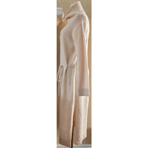 Vince Blush Wool &amp; Cashmere Turtleneck Sweater Dress w/removable Belt-Size Small