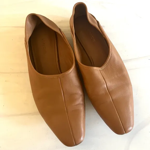 Vince Branine Light Brown Leather Loafers 7