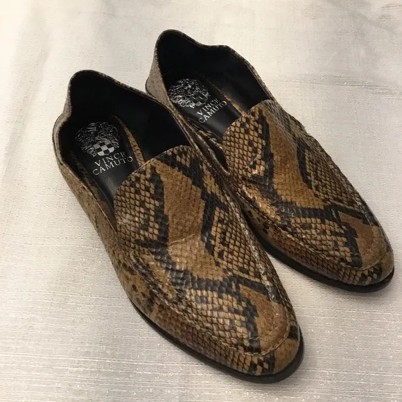 Vince Camuto Jendeya2 Snake Embossed Leather Loafers Size 7.5