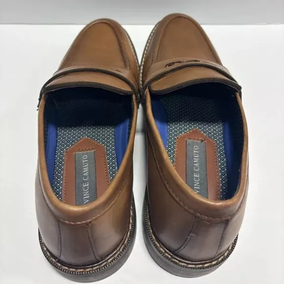 Vince Camuto Men’s Layton, Brown Penny Loafers, Size 8.5 M