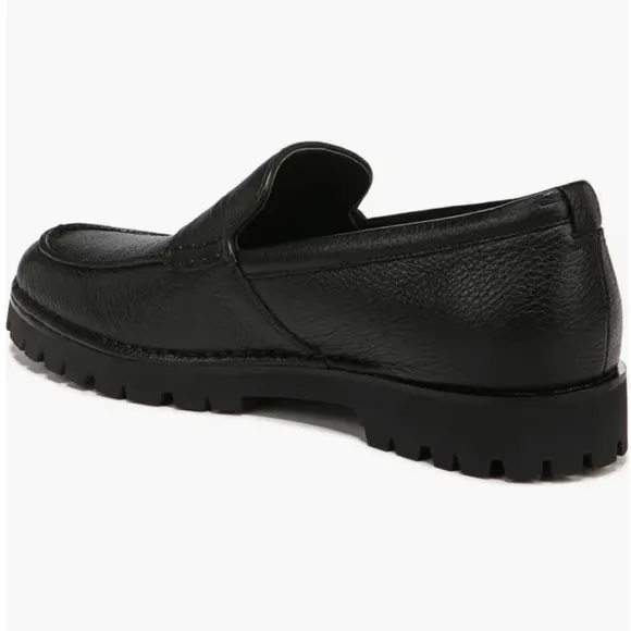 Vince Judd Men’s Black Pebbled Leather Lug Sole Penny Loafers Size 13