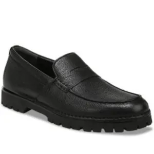 Vince Judd Men’s Black Pebbled Leather Lug Sole Penny Loafers Size 13