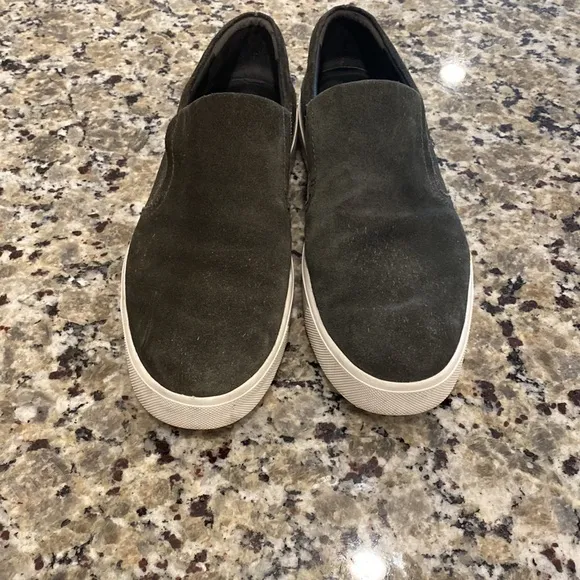 Vince leather suede green slip-on sneakers/ loafers