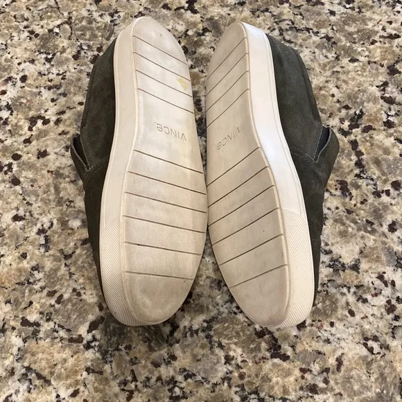 Vince leather suede green slip-on sneakers/ loafers