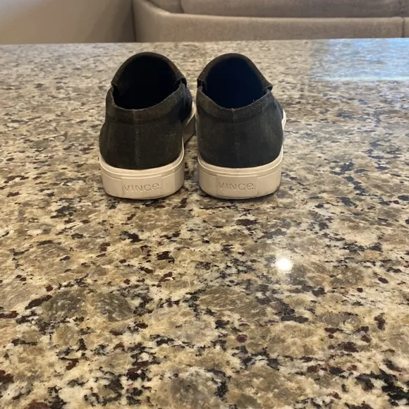 Vince leather suede green slip-on sneakers/ loafers