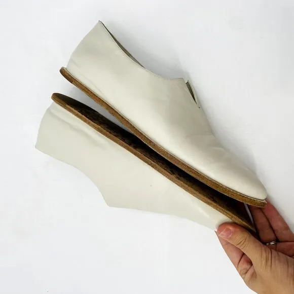 Vince Pearl white Pointed toe leather flats