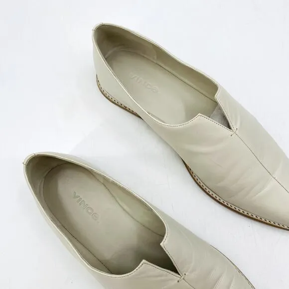 Vince Pearl white Pointed toe leather flats