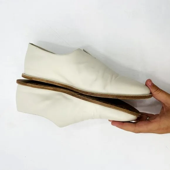 Vince Pearl white Pointed toe leather flats