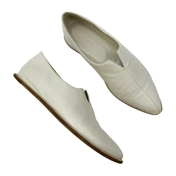 Vince Pearl white Pointed toe leather flats