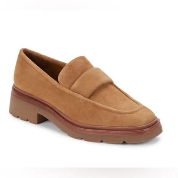 Vince Robin Suede Loafers Light Fawn