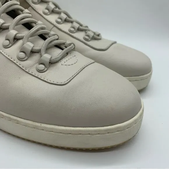 Vince Rowan Suede/Leather High-Top Minimalist Sneakers Boots Cream Khaki Sz 9.5