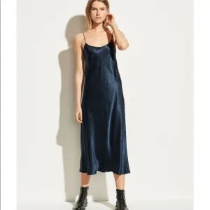 Vince Satin Slip Midi Dress - Navy Size L