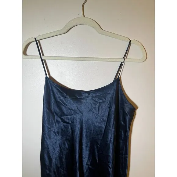 Vince Satin Slip Midi Dress - Navy Size L