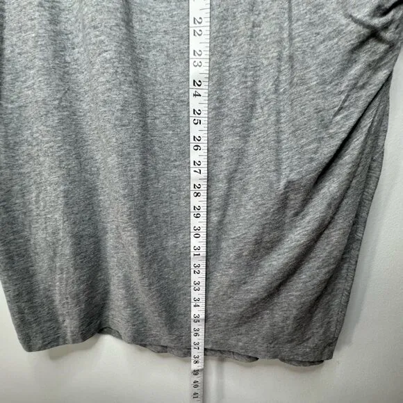 Vince Scoop Neck Grey T-Shirt Dress – Side Tie, Size Large