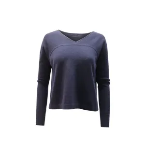 Vince V-Neck Sweater in Navy Blue Cashmere