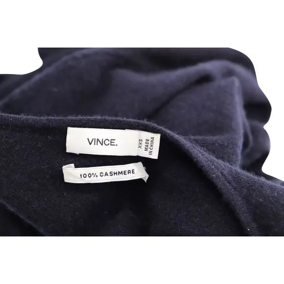 Vince V-Neck Sweater in Navy Blue Cashmere