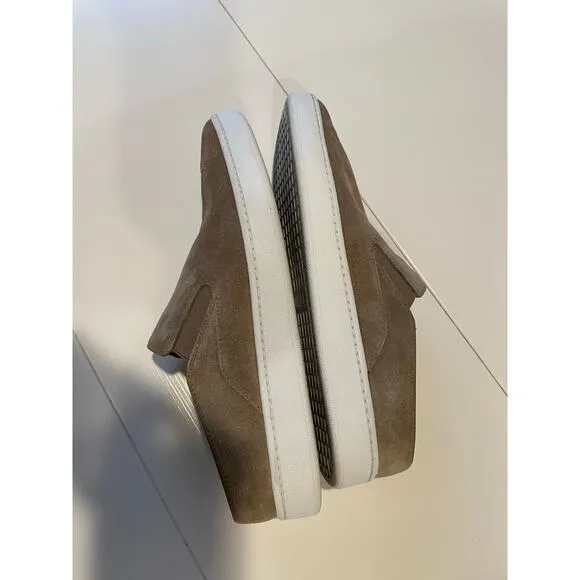 Vince Verrell Slip On Suede Mule Sneakers Low Back Tan Woodsmoke Sz 6.5 Neutral