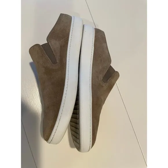 Vince Verrell Slip On Suede Mule Sneakers Low Back Tan Woodsmoke Sz 6.5 Neutral