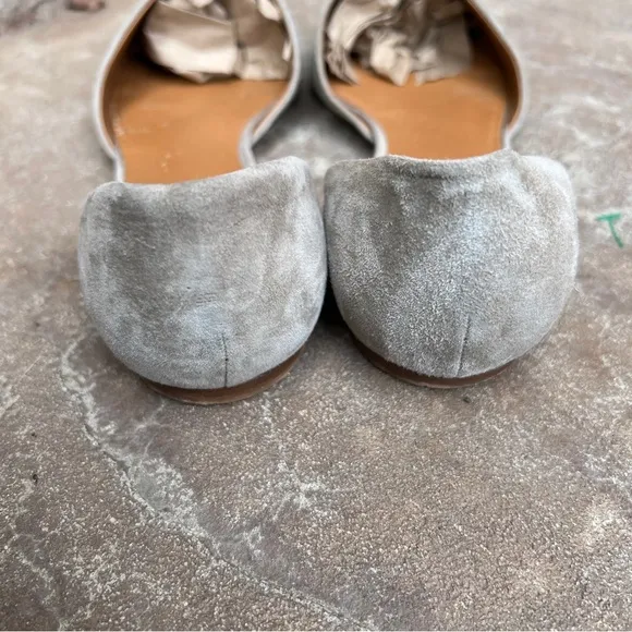 Vince Women’s Nina D’Orsay Gray Suede Flat Slip On Shoe Sz 9.5