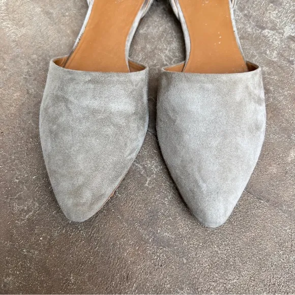 Vince Women’s Nina D’Orsay Gray Suede Flat Slip On Shoe Sz 9.5