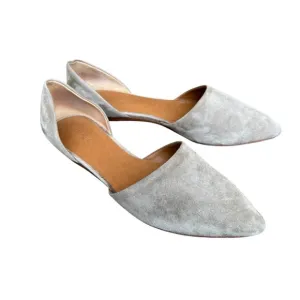 Vince Women’s Nina D’Orsay Gray Suede Flat Slip On Shoe Sz 9.5