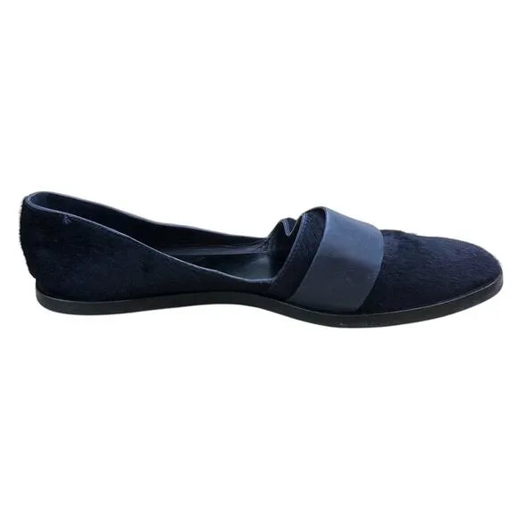 Vince Womens Size US 8M EU 38 Loafers Mason Navy Blue Calf Hair Leather Flats