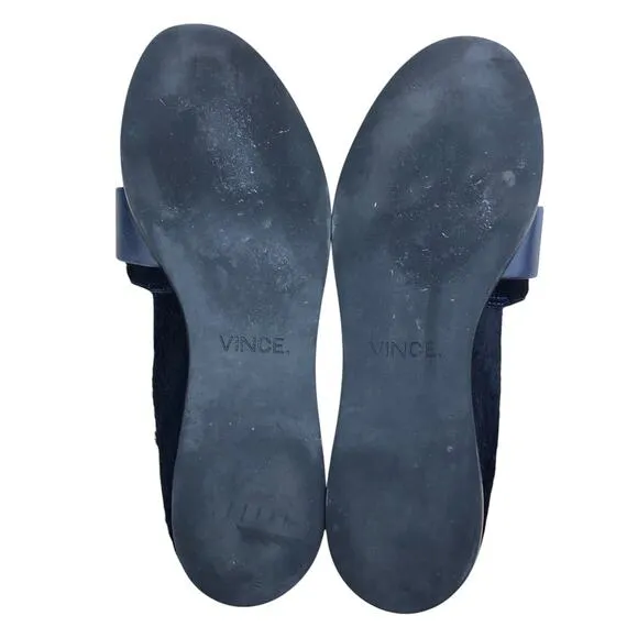 Vince Womens Size US 8M EU 38 Loafers Mason Navy Blue Calf Hair Leather Flats